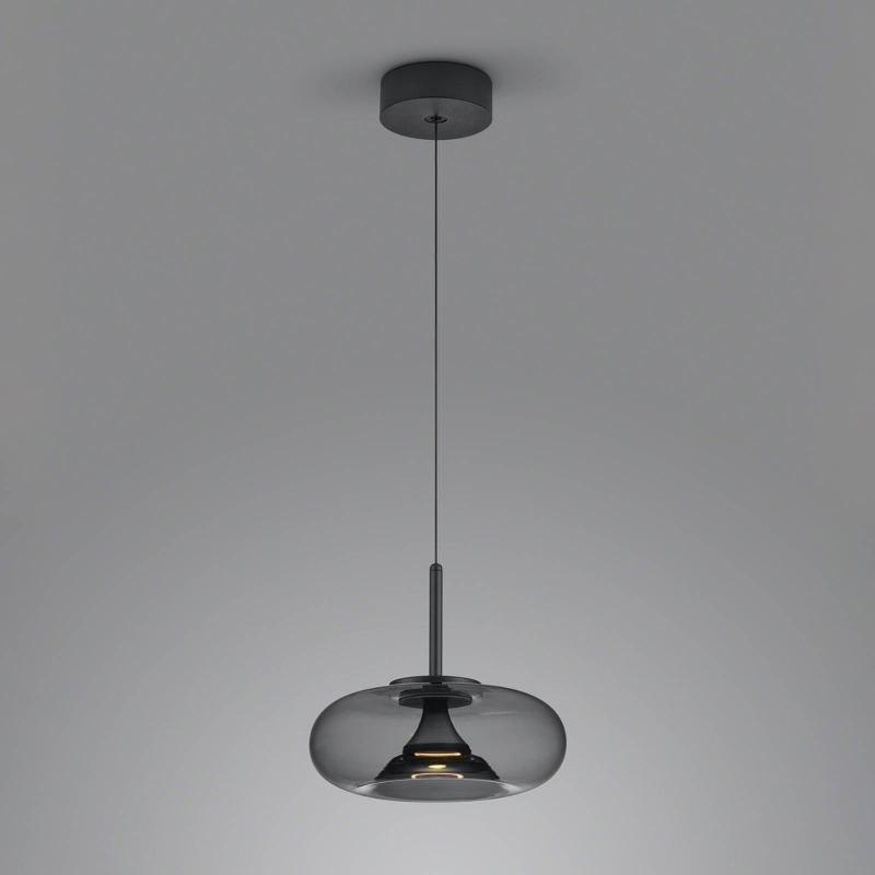 HELESTRA SICA SUSPENSION LED NOIRE/GRIS FUMÉE