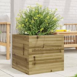 Helloshop26 - Jardinière bac lit surélevé plantes fleurs terrasse jardin 50 x 50 x 45,5 cm bois de pin imprégné marron 02_0037635 - 3000213913262_0