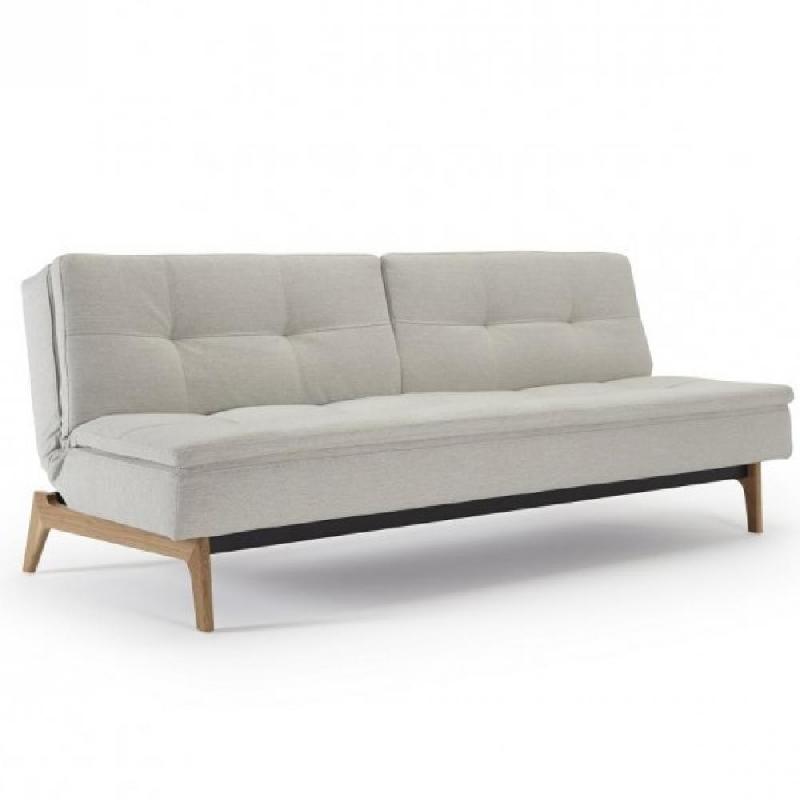 Canapé convertible design DUBLEXO EIK - tissu Mixed Dance Natural - pieds chêne clair - 210x115 cm_0