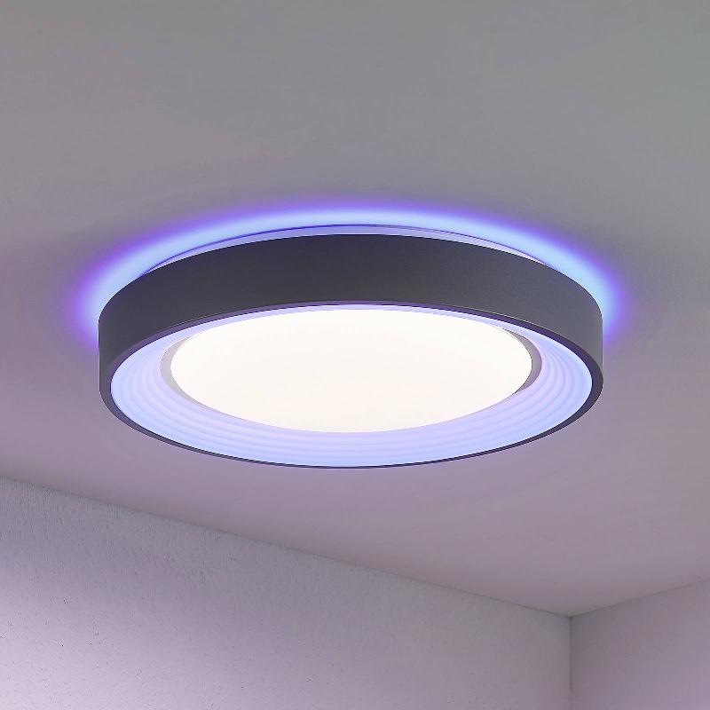LINDBY PLAFONNIER LED LINDUM, RVB, CCT, TÉLÉCOMMANDE, INTENSITÉ VARIABLE