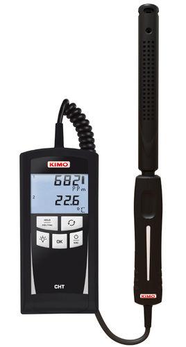 MESUREUR DE CO2 ET THERMO-HYGRO PORTABLE, 0-5000 PPM, -20 - +80°C, 5-95%HR, ÉCRAN 2 L