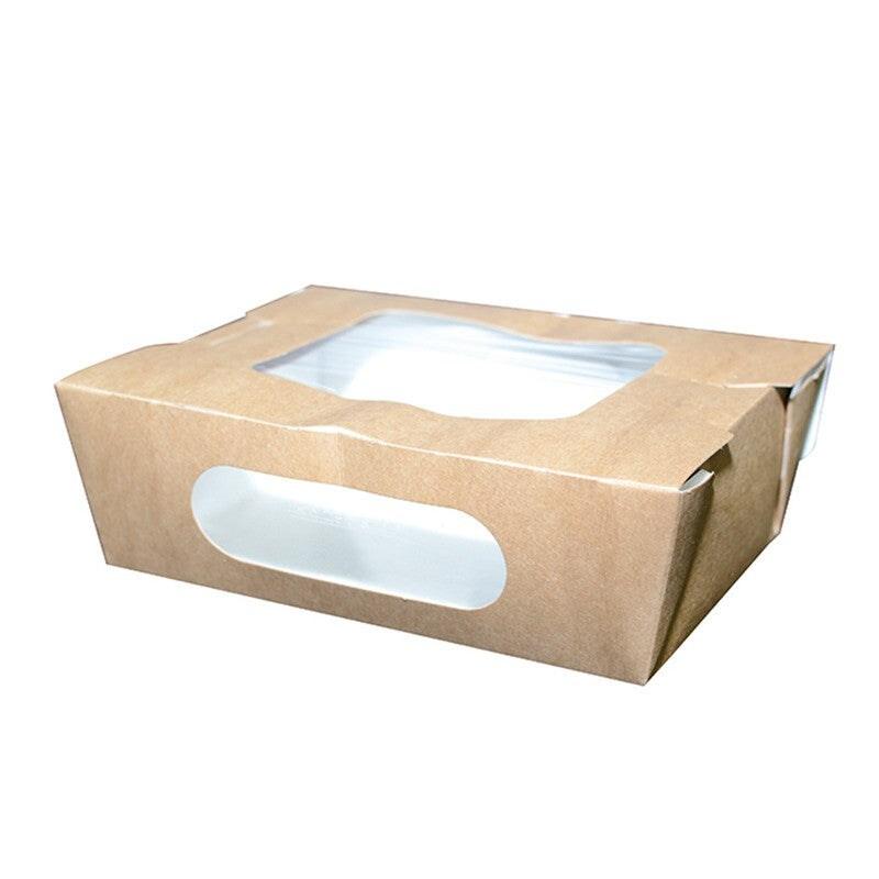 Nvase Ecolomique - 30 Pcs - Boîte salade carton kraft brun - 900 ml, 16,6 x 11,8 x 5 cm - ECO210BOXSD751 - marron en carton NVS210BOXSD751_0