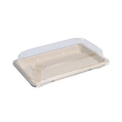 Packnwood FHC - 200Pcs - Barquette pulpe Bagasse avec couvercle PS transparent 