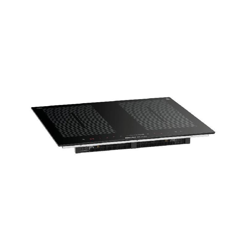 Plaque inox à induction combinée vitrocéramique, encastrable, 4 x (Ø)220 mm, 7200 W, 220 V - 400 V_0
