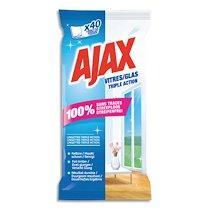 POCHETTE DE 40 LINGETTES JETABLES TRIPLE ACTION POUR LES VITRES - LOT DE 3