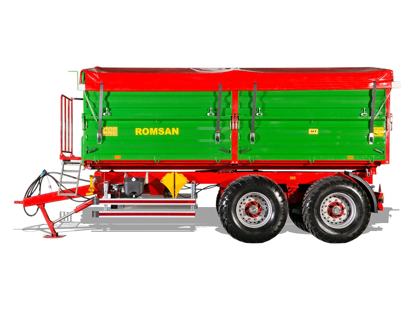 R 140 tasga benne agricole à tandem essieu - romsan - capacité de 14000 kg_0