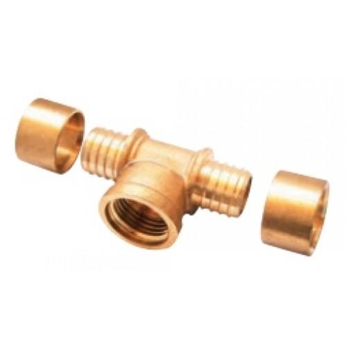 RACCORD PER À GLISSEMENT - TÉ FEMELLE - DIAM 16 MM - FILETAGE 15X21 BOUTTÉ
