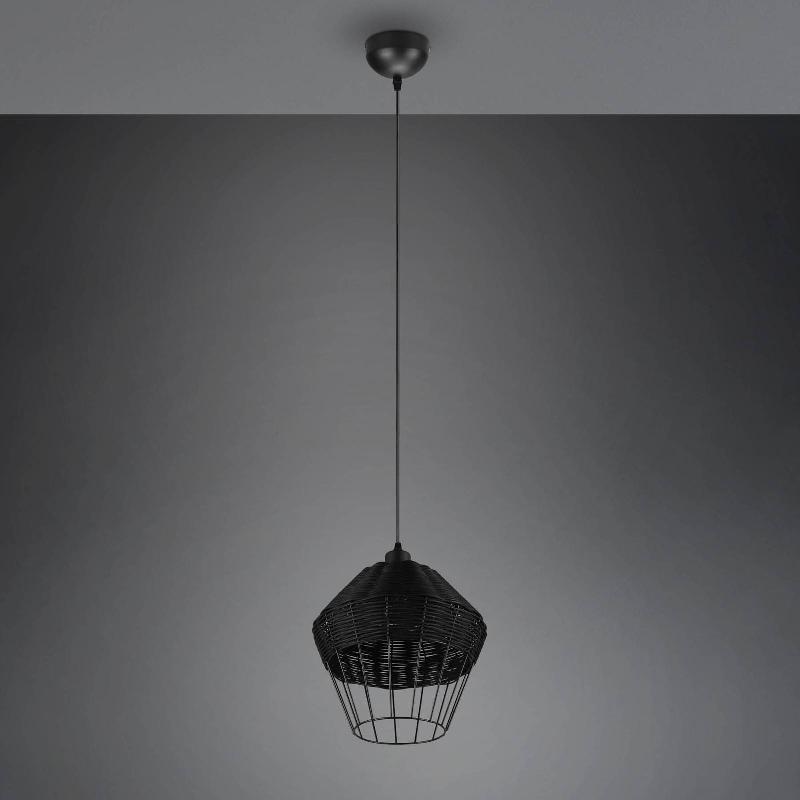 REALITY LEUCHTEN SUSPENSION BORKA, À 1 LAMPE, Ø 30 CM, NOIR