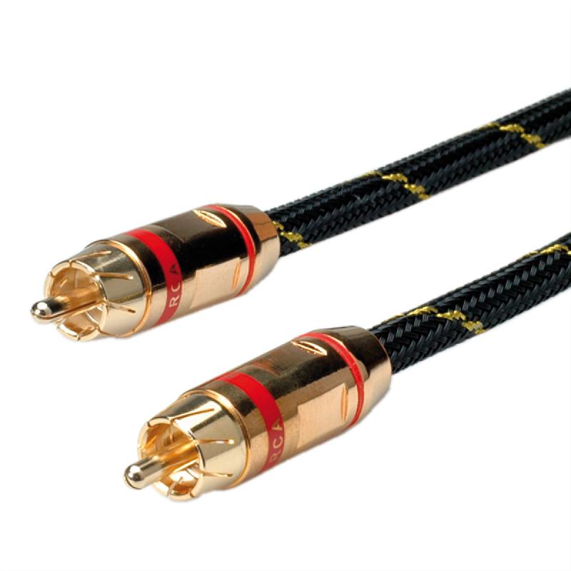 ROLINE GOLD Câble de raccordement RCA simplex M / M, rouge, Retail Blister, 2,5 m_0