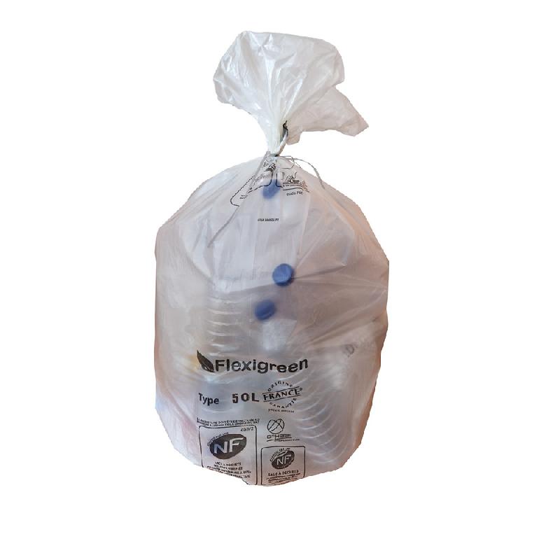 SACS POUBELLE DÉCHETS COURANTS TRANSLUCIDES 50 L, LOT DE 500