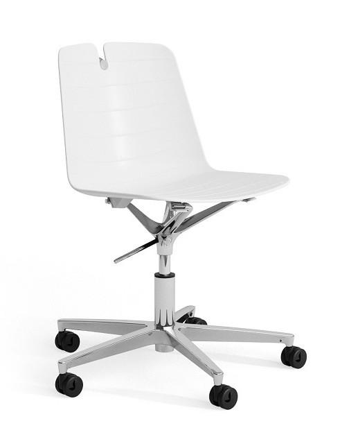 Siège giratoire sur roulettes Mindy. - Blanc_1