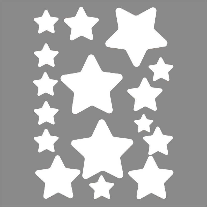 Sticker étoiles pré-découpées comprenant 16 étoiles de 7 à 27 cm_0