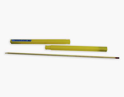 Thermomètre fond jaune à liquide rouge, -10/110 (0.1), avec certificat de lot - Ref.: KJB034_0