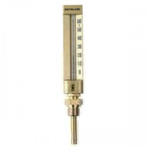 THERMOMÈTRE INDUSTRIEL DROIT EN VERRE 0-60°C - PLONGEUR 63 MM - MOYEN MODÈLE DISTRILABO
