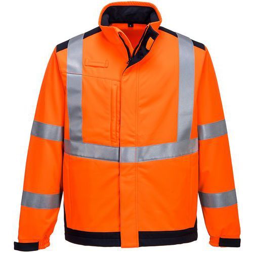 VESTE SOFTSHELL MODAFLAME MV72 - BLEU/ORANGE - S - PORTWEST
