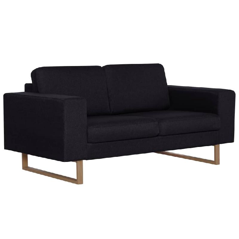 VidaXL Canapé à 2 places Tissu Noir Modèle Kéline - 281389_0