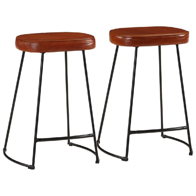 VidaXL Tabourets De Bar Lot De 2 Marron Foncé 41x29x62 Cm - 358925_0