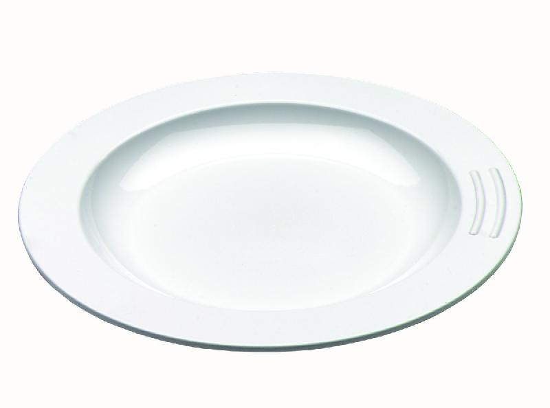 ASSIETTE CREUSE ROND BLANC PLASTIQUE Ø 18 CM VAISSELLE COPOLYESTER SAINT ROMAIN