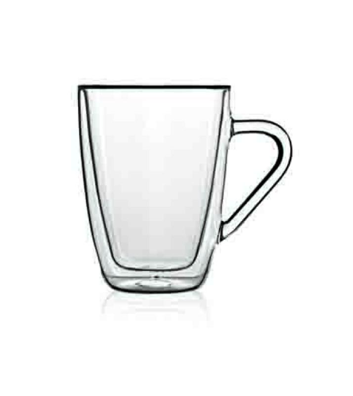 MUG ROND TRANSPARENT VERRE BOROSILICATE 32 CL Ø 8,5 CM THERMIC GLASS LUIGI BORMIOLI