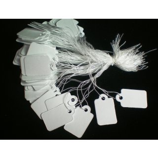 500 ETIQUETTES PRIX EN PAPIER ET FICELLE BLANCHE - 3 TAILLES