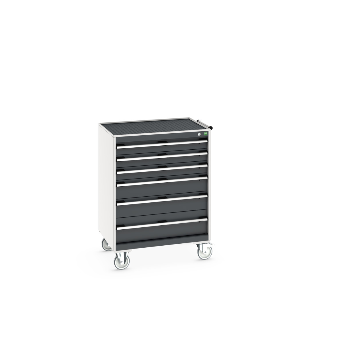 Armoire roulante Cubio SLR-869-6.1 - 6 tiroirs, châssis acier renforcé, roulettes 125 mm, 800x650x1085 mm_0
