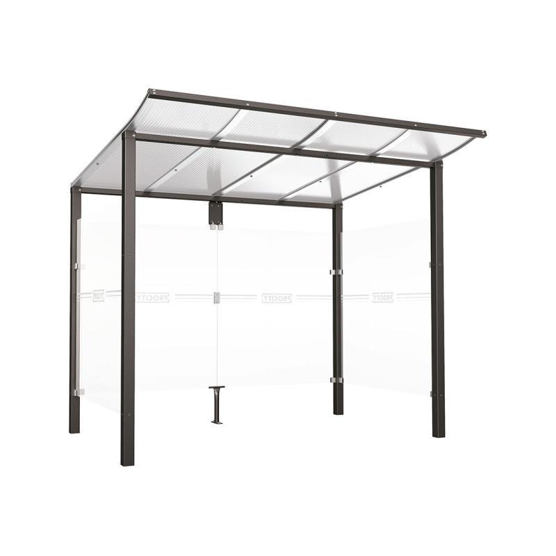 Abri Modulo - Disponible en L25000 ou 5000 mm, Profondeur 1985 mm, Toiture en Aluminium et Polycarbonate Alvéolaire_0
