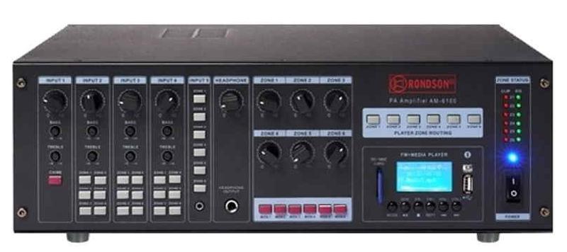 Amplificateur-Matrice AM-6100 RONDSON - 6 x 100 Watts RMS - Lecteur MP3/USB/SD, Bluetooth et Tuner AM/FM_0
