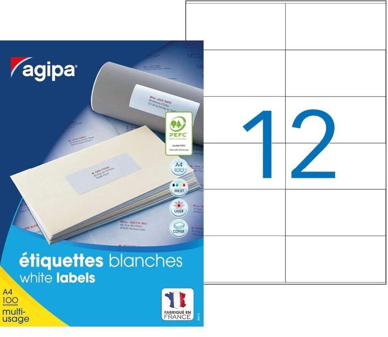 Apli 1200 étiquettes blanches multi-usage, format 105 x 48 mm (100 feuilles A4 / cdt) - 3270241189988_0