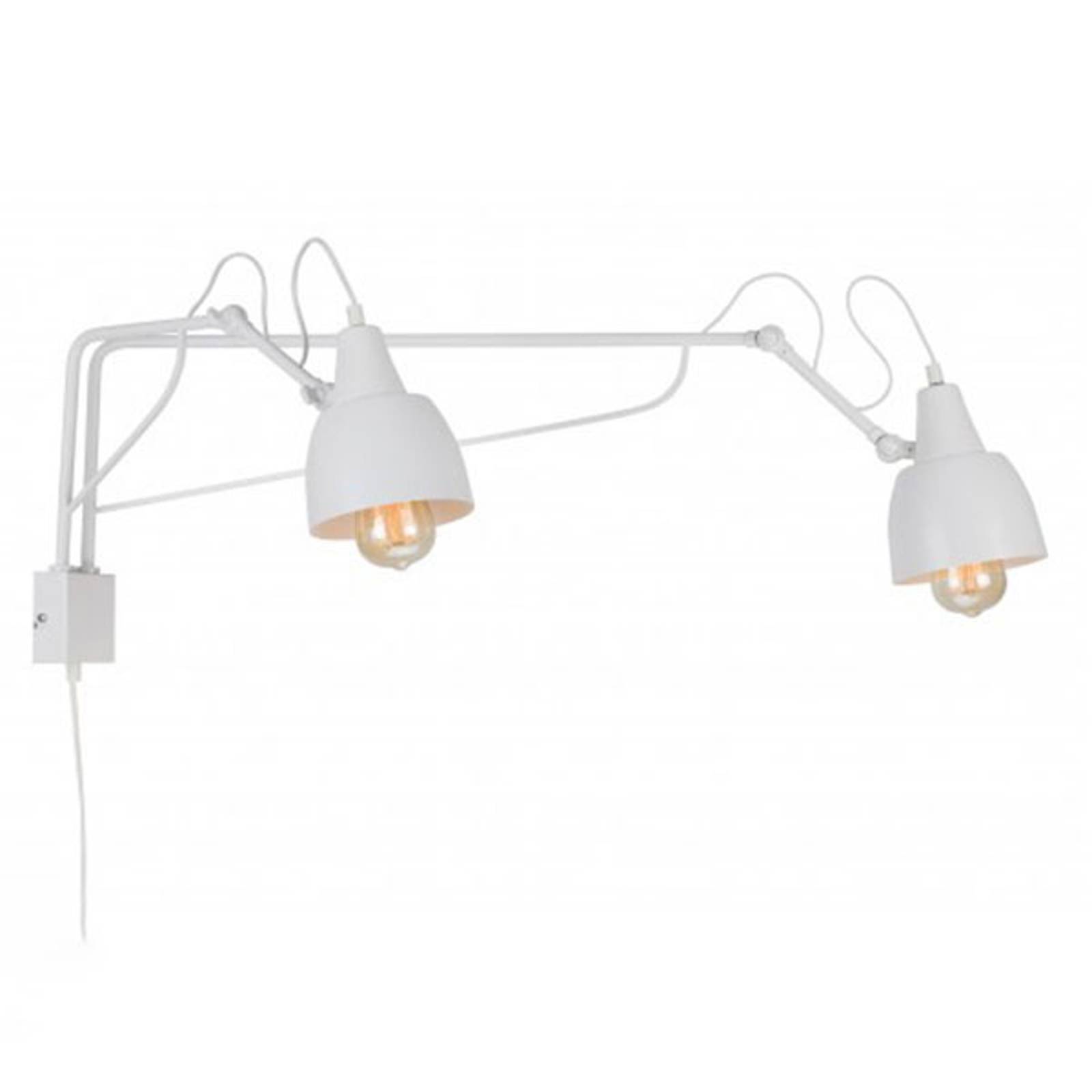 ALDEX APPLIQUE MURALE 1002 AVEC FICHE, À 2 LAMPES, BLANC