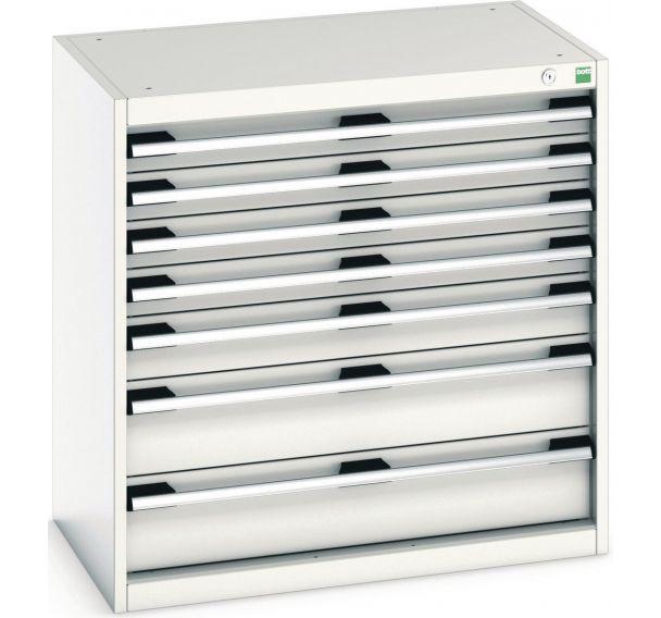 ARMOIRE D\'ATELIER À TIROIRS CUBIO SL-858-7.1 GRIS CLAIR - MANUTAN COLLECTIVITÉS