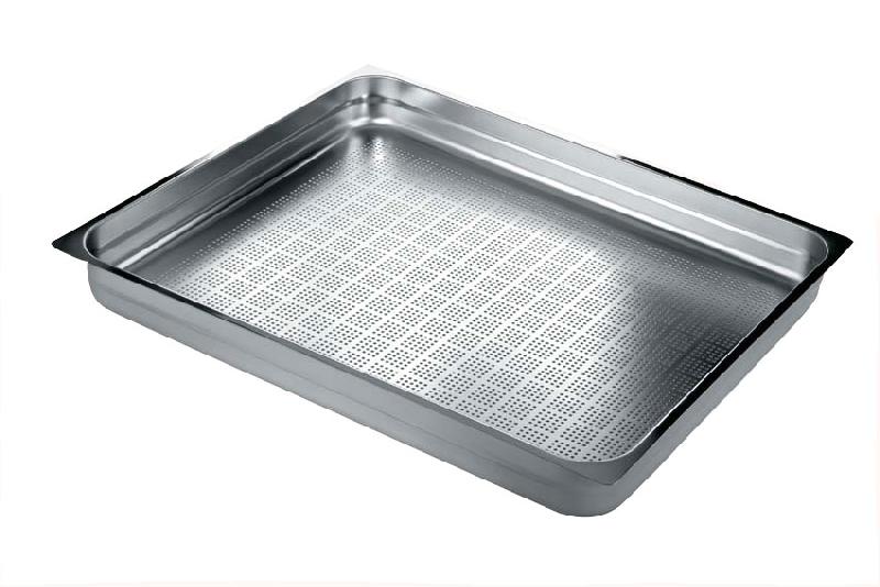 BAC GASTRO INOX 2/1 PERFORÉ À  BORD PLAT - H 20 MM