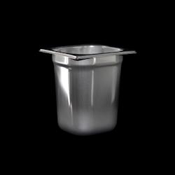 Bac Gastro Inox AISI 304 GN 1/6 Plein H. 200 mm avec anses - Gastroland - 3701666006319_0