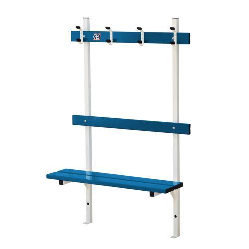 BANC VESTIAIRE MUR/SOL AVEC PORTE PATÈRE LONGUEUR GES ASSISE ALU