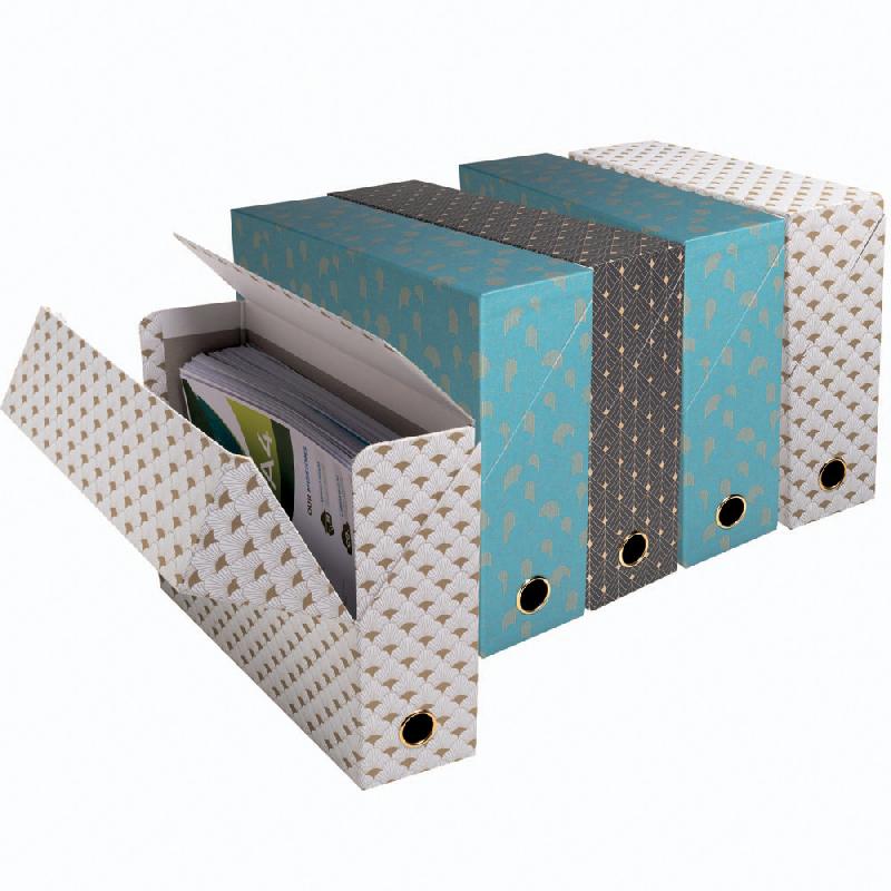 Boîtes archives recyclées Exacompta Néo déco dos 9 cm, coloris assortis, lot de 5_0