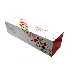 Boîte à bûche décor Corne d'abondance 400x110x110  x20 JORIDEAL - rouge en carton 3660761011607_0