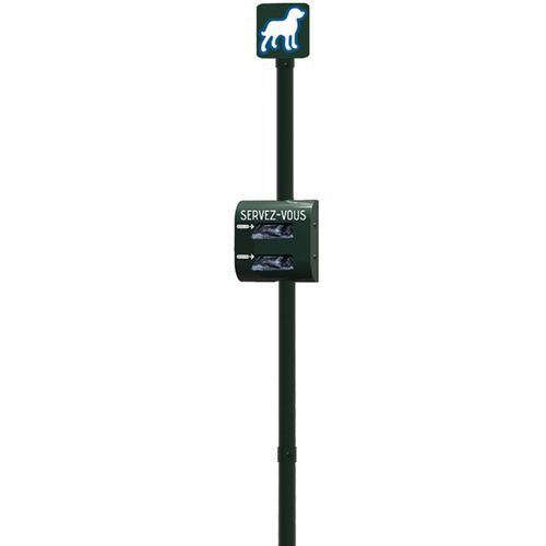 BORNE PROPRETÉ CANINE SACHET DOUBLE ROULEAUX ALU. VERT 6009