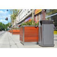 Boston 130405 - Jardinière Komserwis - Hauteur 87 cm - Bois résineux ou exotique - Acier inoxydable ou verni - Conteneur polymère_0