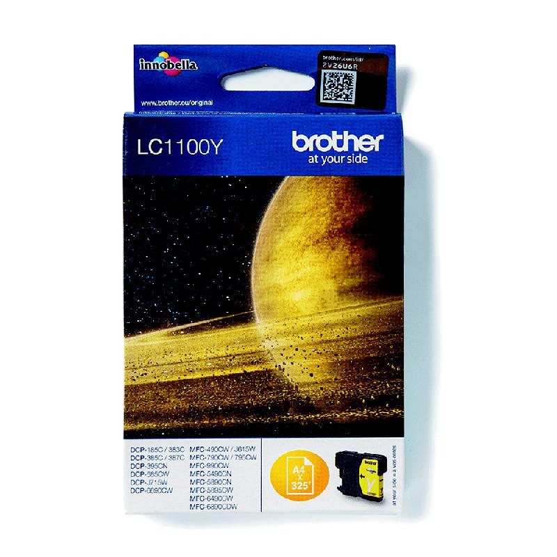 CARTOUCHE BROTHER LC1100Y JAUNE POUR IMPRIMANTES JET D'ENCRE