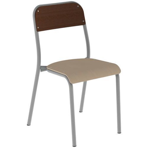 CHAISE ROBOT 4P T6 ASS HÊTRE DOS WENGÉ PIÈTEMENT GRIS 9006