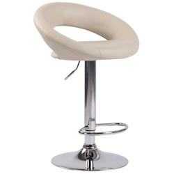 CLP Tabouret de bar Olinda en similicuir Crème/Chrome - beige polyester 312892_0