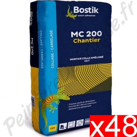 Colle Mortier Carrelage Bostik Mc 200 Sols Et Murs Blanc 25 Kg X 48