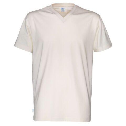 COTTOVER T-SHIRT MANCHES COURTES COL V HOMME - CERTIFIÉ GOTS ECRU - TAILLE S