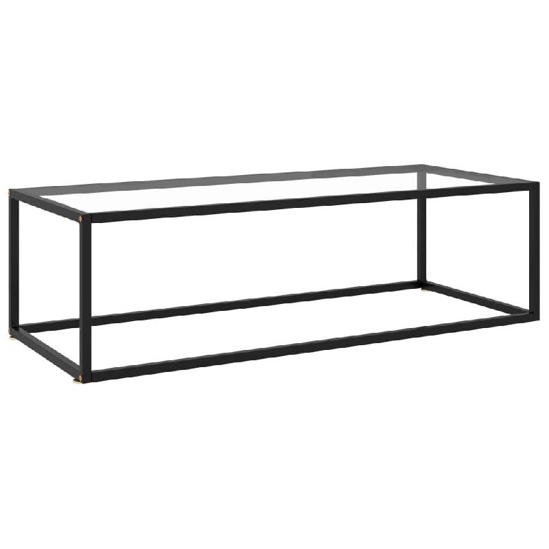 Décoshop26 - Table basse design moderne et contemporaine avec verre trempé et acier 120 x 50 x 35 cm DEC039884 - verre 3000264638756_0