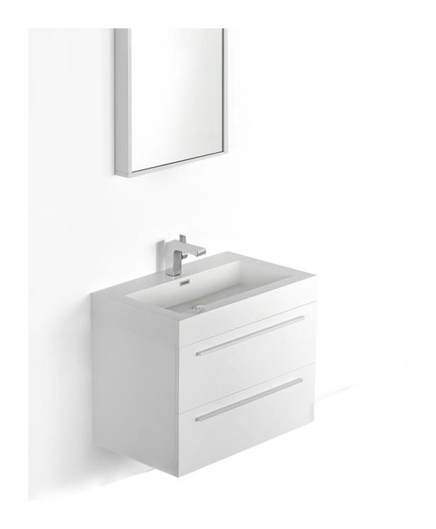 Ensemble De Salle De Bain T730 Blanc Vasque Et Meuble Sous