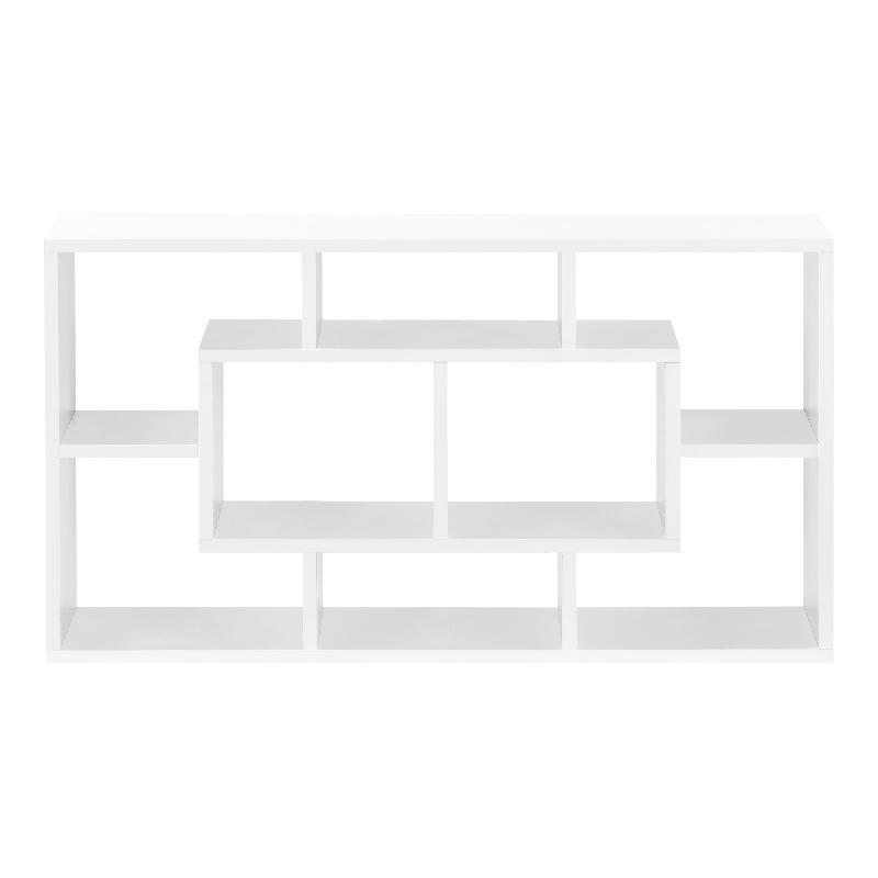 Étagère murale design flottante stylée - 8 compartiments de rangement - 85 cm - blanc mat - 03_0005851_0