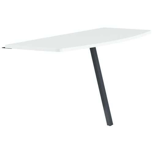 EXTENSION GALBÉE GARY POUR 2 BUREAUX 140 CM PIED ANTH. PLT. BLANC - MBA