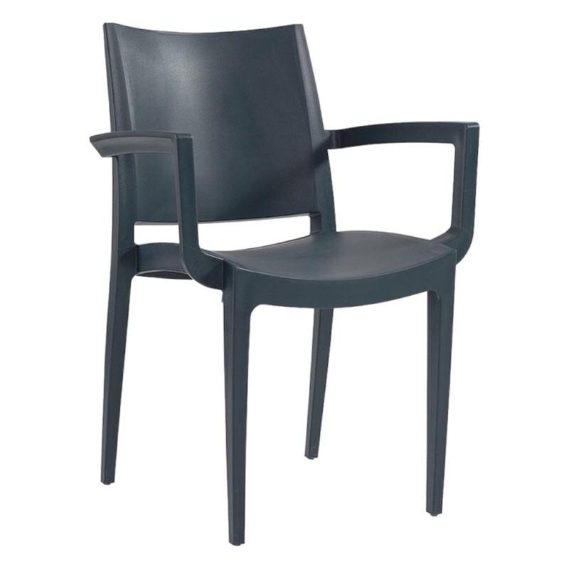 Fauteuil CAMELIA en polypropylène style contemporain pour extérieur - TIGAONE - gris 3701680313028_0