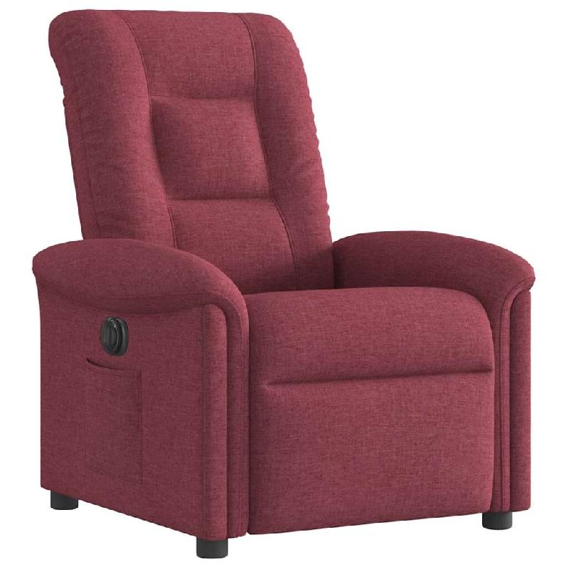 Fauteuil inclinable électrique Rouge bordeaux Tissu Modèle Fervessa - 8721102962196_0