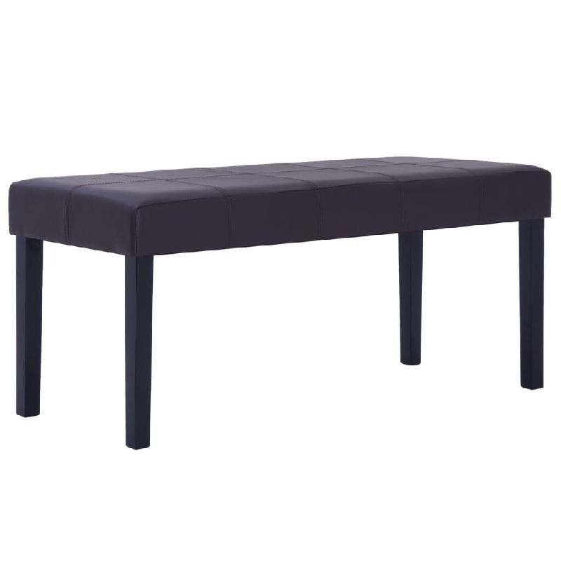 Helloshop26 - Banc banquette 106 cm marron similicuir - marron Bois massif 3000595182720_0