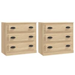 Helloshop26 - Buffet bahut commode armoire meuble de rangement organisateur cuisine salle de séjour salons lot de 2 sonoma bois 02_0036833 - 30002130_0